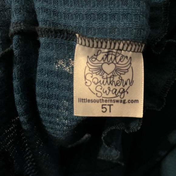 Southern Swag size 5T teal waffle knit dress - Picture 3 of 3